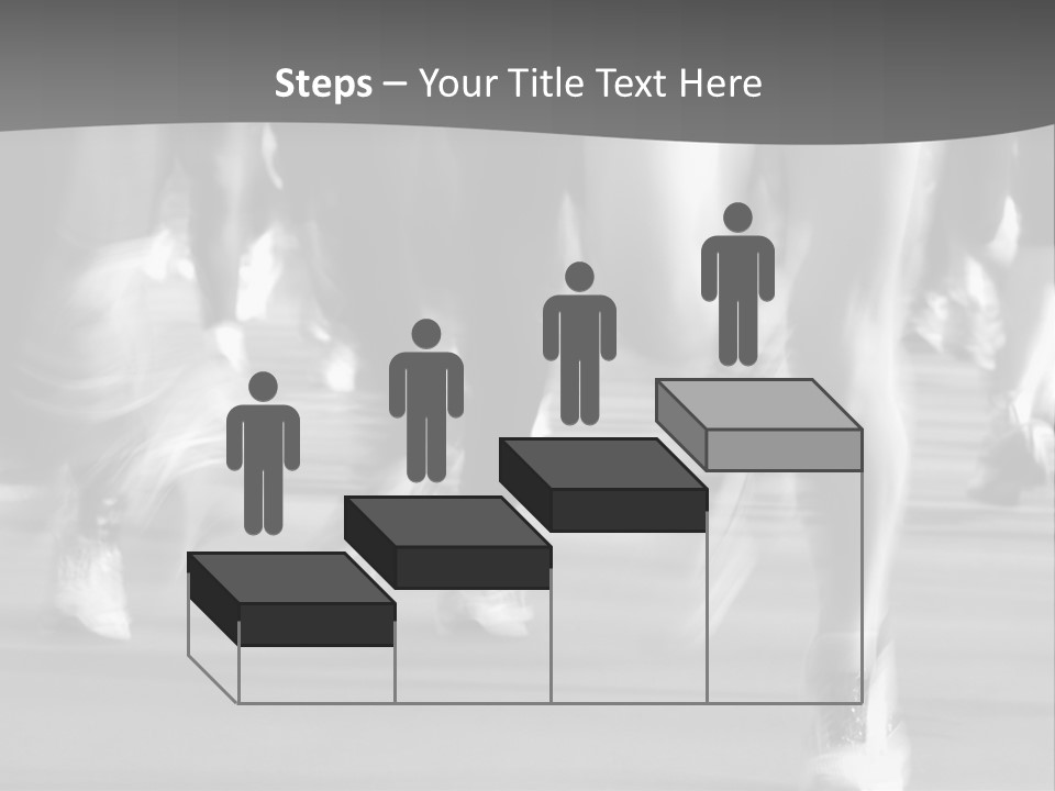 A Group Of People Walking Down A Street In Black And White PowerPoint Template