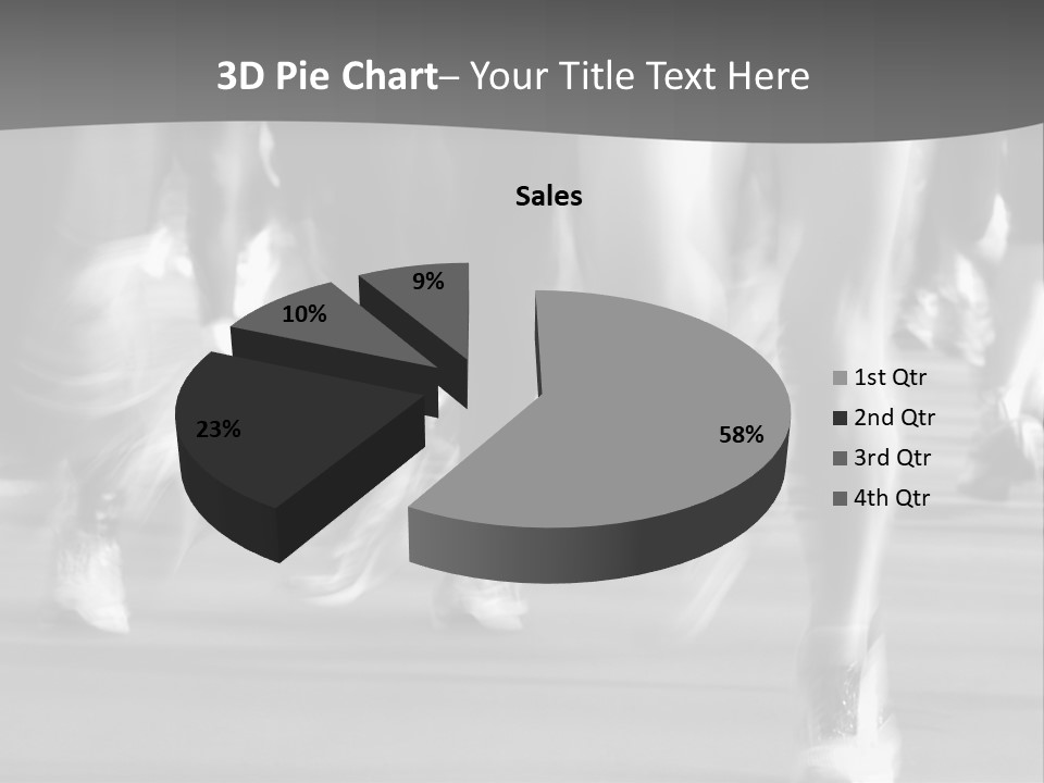 A Group Of People Walking Down A Street In Black And White PowerPoint Template