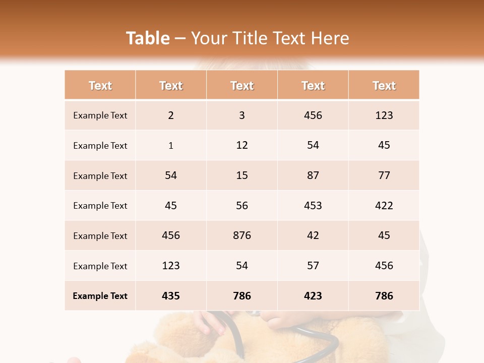 A Child With A Stethoscope Is Holding A Teddy Bear PowerPoint Template