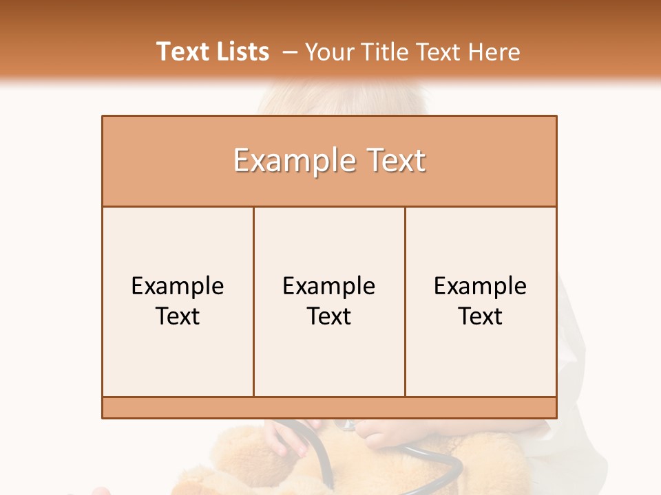 A Child With A Stethoscope Is Holding A Teddy Bear PowerPoint Template