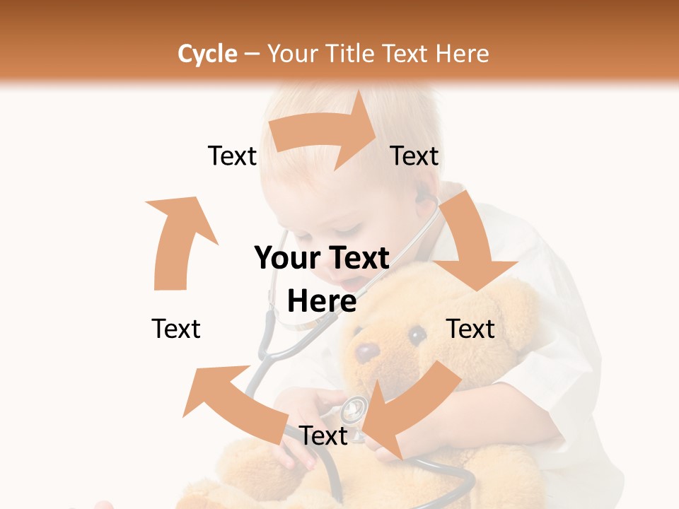 A Child With A Stethoscope Is Holding A Teddy Bear PowerPoint Template