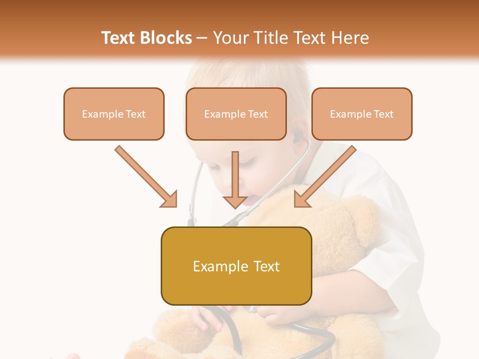 A Child With A Stethoscope Is Holding A Teddy Bear PowerPoint Template