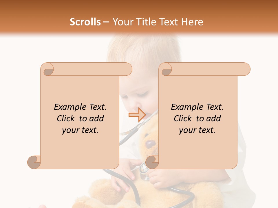 A Child With A Stethoscope Is Holding A Teddy Bear PowerPoint Template