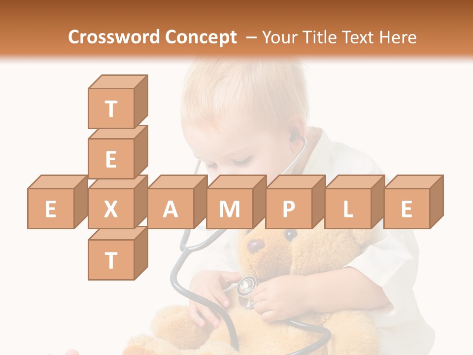 A Child With A Stethoscope Is Holding A Teddy Bear PowerPoint Template
