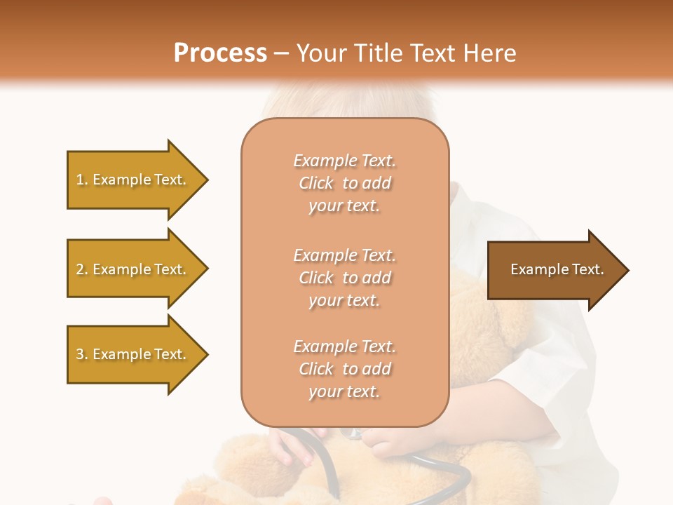 A Child With A Stethoscope Is Holding A Teddy Bear PowerPoint Template