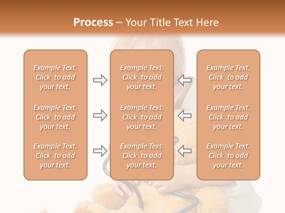 A Child With A Stethoscope Is Holding A Teddy Bear PowerPoint Template