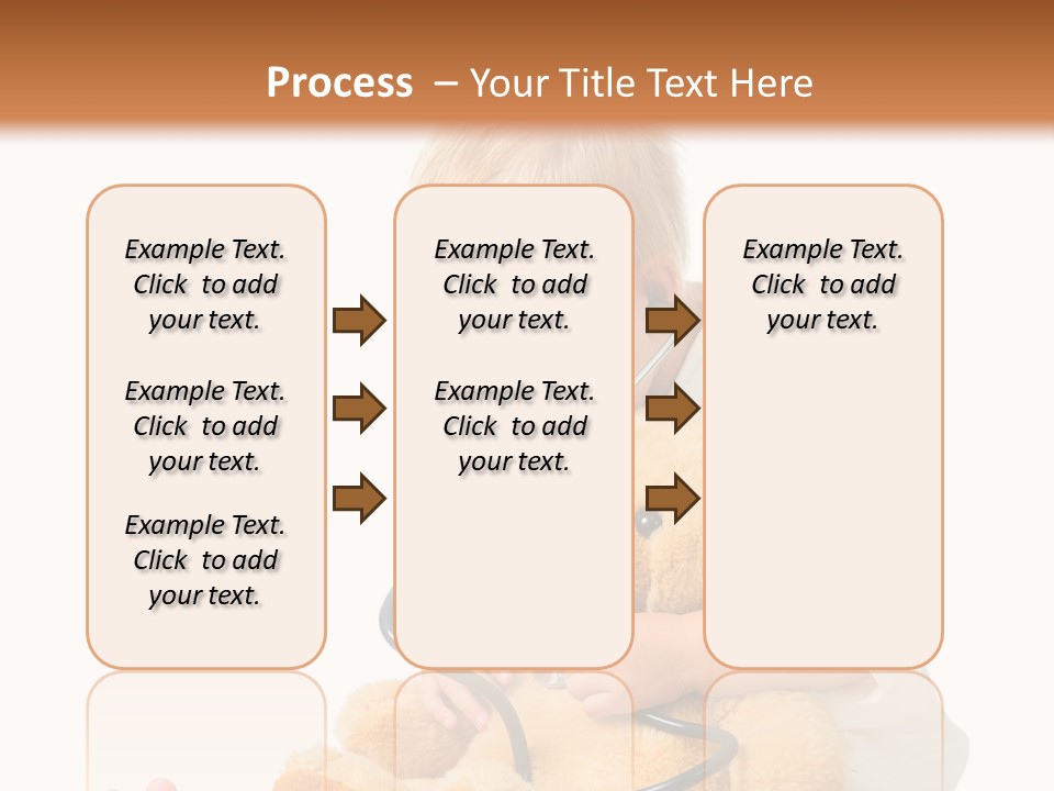A Child With A Stethoscope Is Holding A Teddy Bear PowerPoint Template