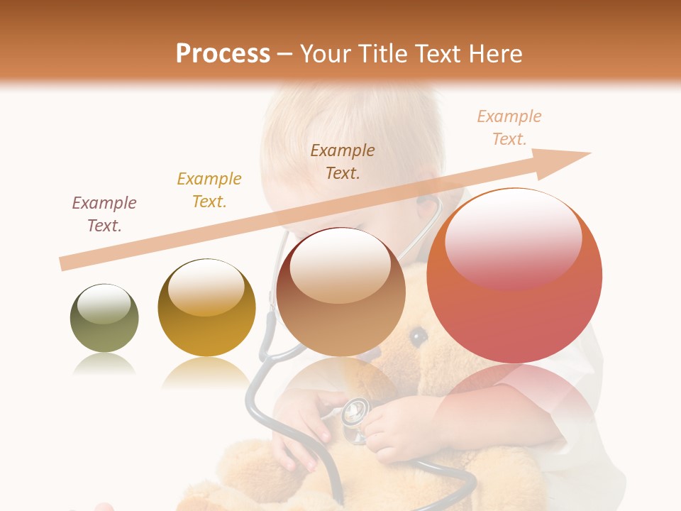 A Child With A Stethoscope Is Holding A Teddy Bear PowerPoint Template