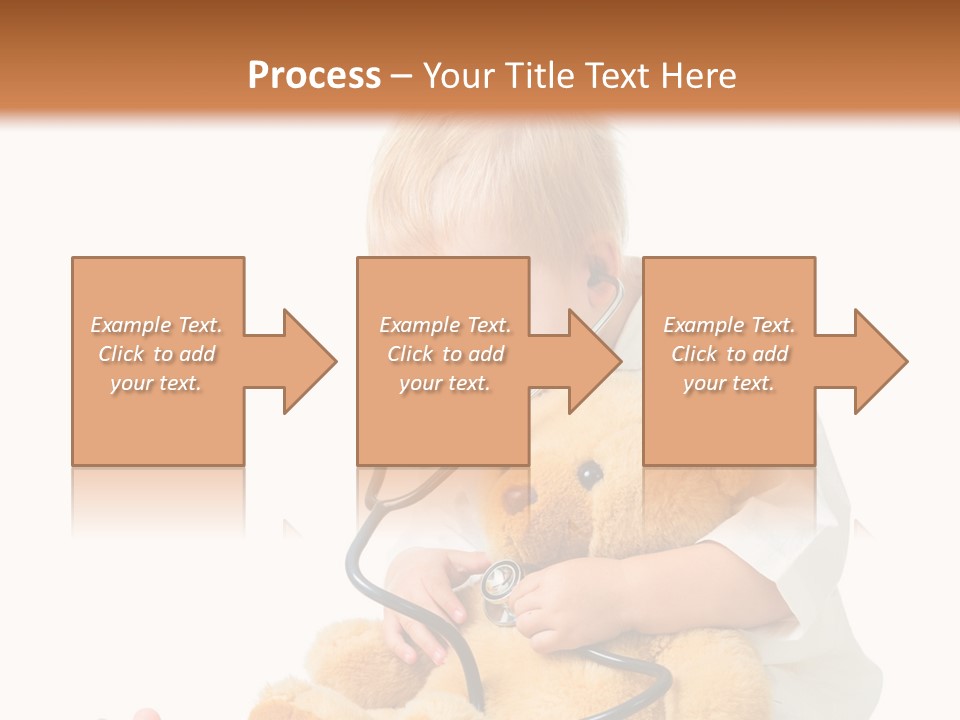 A Child With A Stethoscope Is Holding A Teddy Bear PowerPoint Template