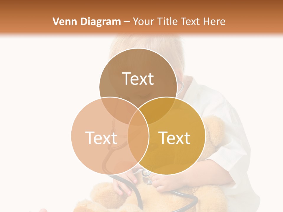 A Child With A Stethoscope Is Holding A Teddy Bear PowerPoint Template
