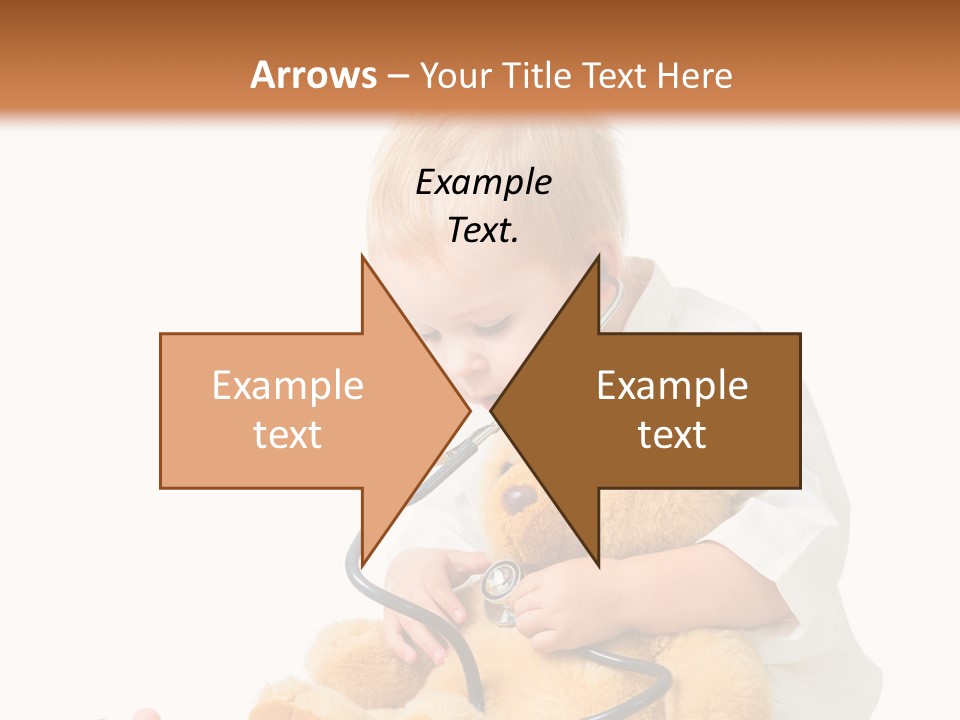 A Child With A Stethoscope Is Holding A Teddy Bear PowerPoint Template