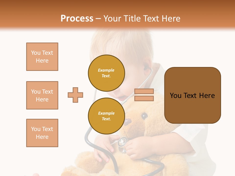 A Child With A Stethoscope Is Holding A Teddy Bear PowerPoint Template
