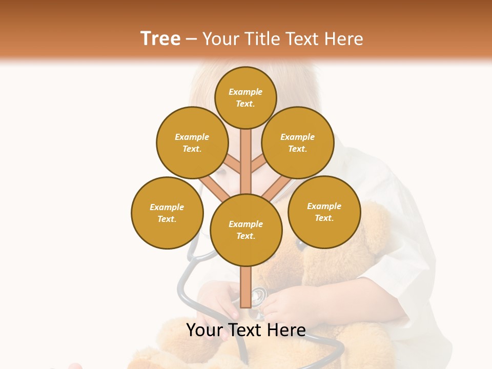 A Child With A Stethoscope Is Holding A Teddy Bear PowerPoint Template