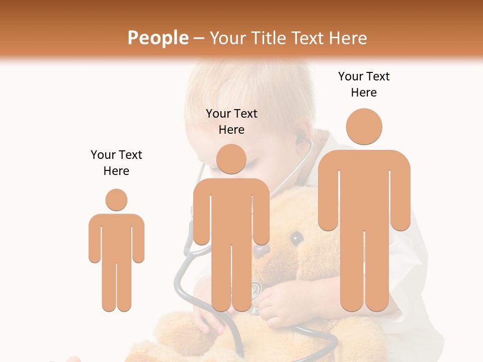 A Child With A Stethoscope Is Holding A Teddy Bear PowerPoint Template