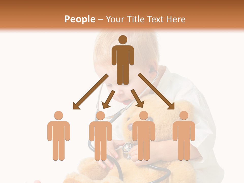 A Child With A Stethoscope Is Holding A Teddy Bear PowerPoint Template