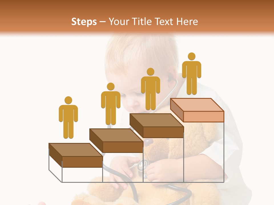 A Child With A Stethoscope Is Holding A Teddy Bear PowerPoint Template