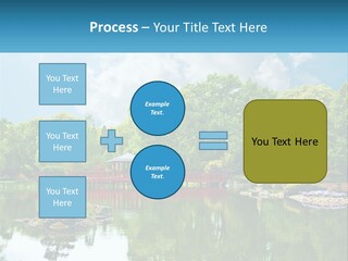 A Red Bridge Over A Body Of Water PowerPoint Template