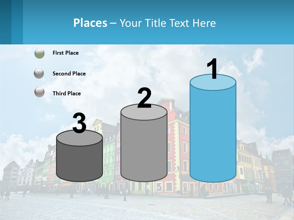 A Group Of Buildings With A Sky Background PowerPoint Template