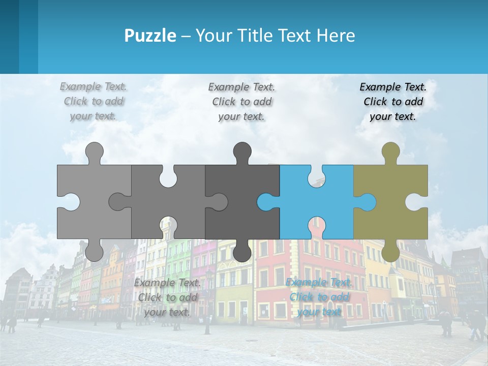 A Group Of Buildings With A Sky Background PowerPoint Template