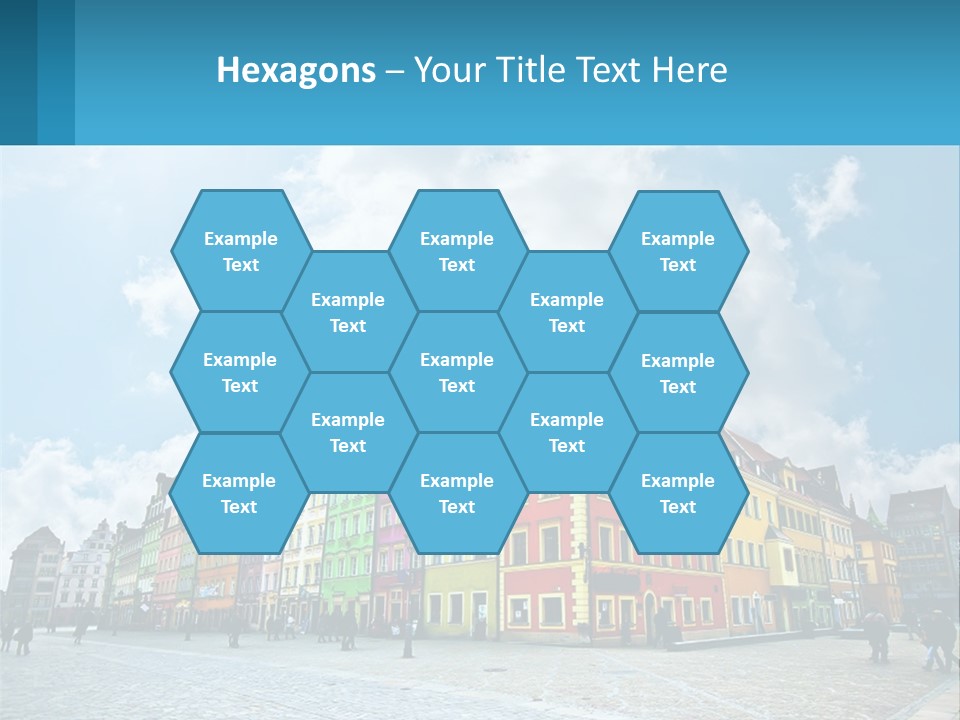 A Group Of Buildings With A Sky Background PowerPoint Template