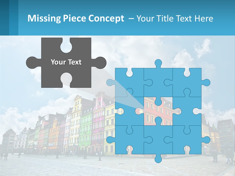 A Group Of Buildings With A Sky Background PowerPoint Template