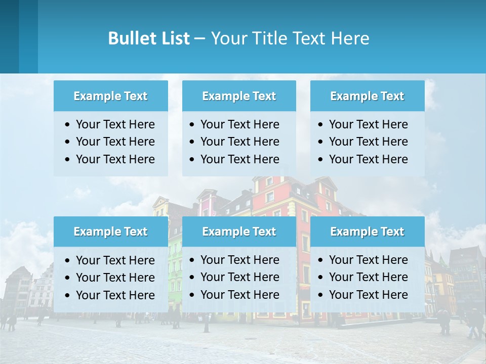 A Group Of Buildings With A Sky Background PowerPoint Template