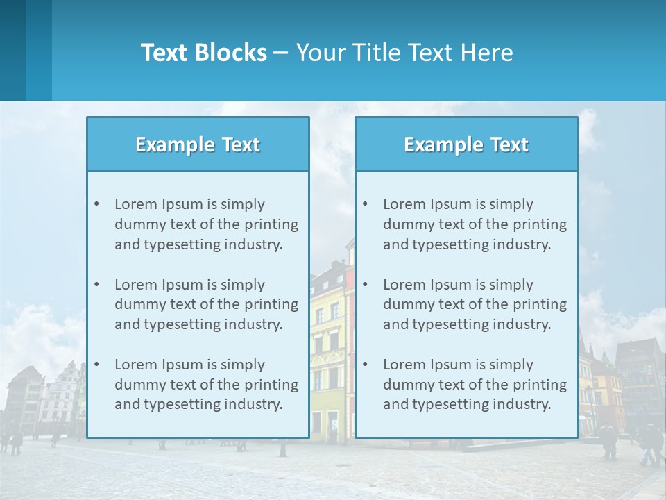 A Group Of Buildings With A Sky Background PowerPoint Template