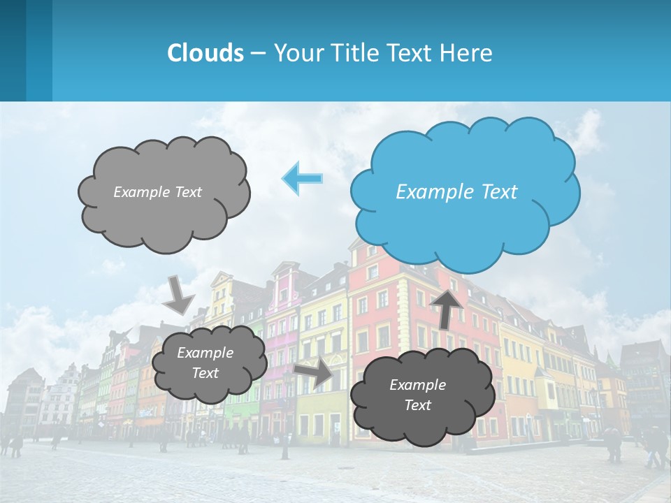 A Group Of Buildings With A Sky Background PowerPoint Template