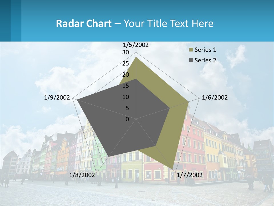 A Group Of Buildings With A Sky Background PowerPoint Template