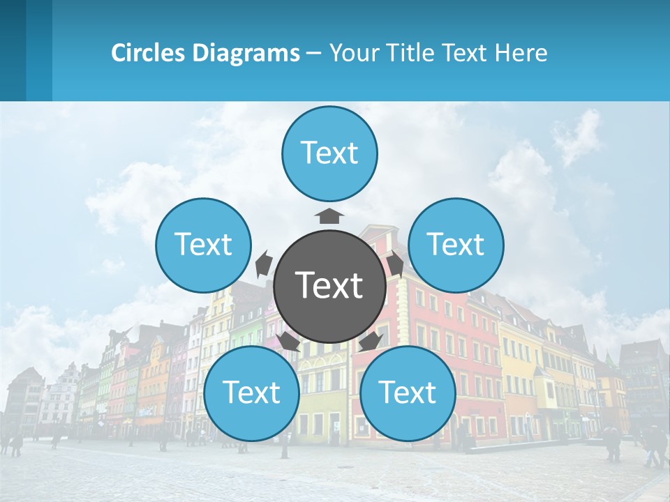 A Group Of Buildings With A Sky Background PowerPoint Template