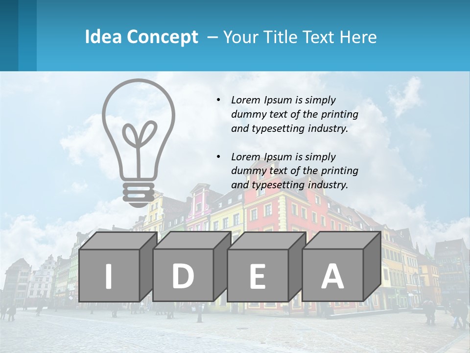 A Group Of Buildings With A Sky Background PowerPoint Template