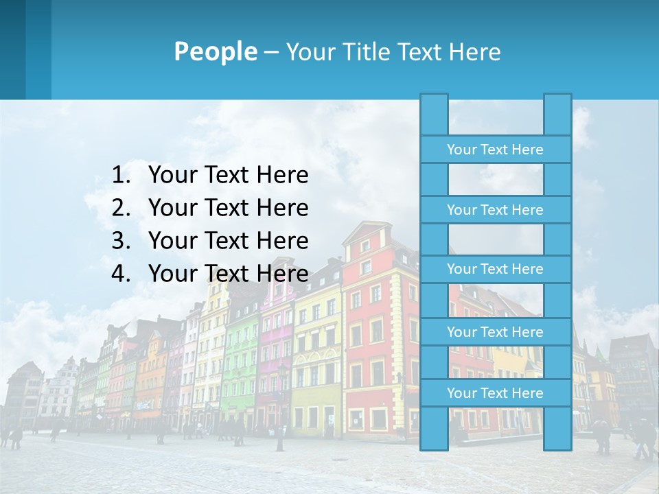 A Group Of Buildings With A Sky Background PowerPoint Template