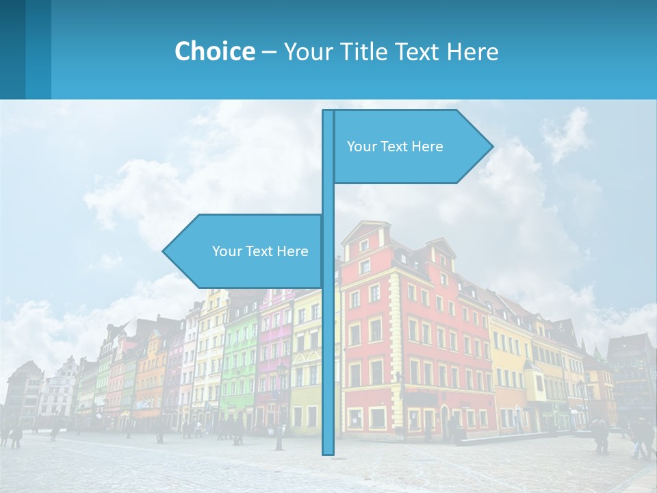 A Group Of Buildings With A Sky Background PowerPoint Template