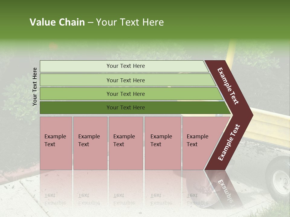 A Yellow Wheelbarrow With A Shovel On A Sidewalk PowerPoint Template