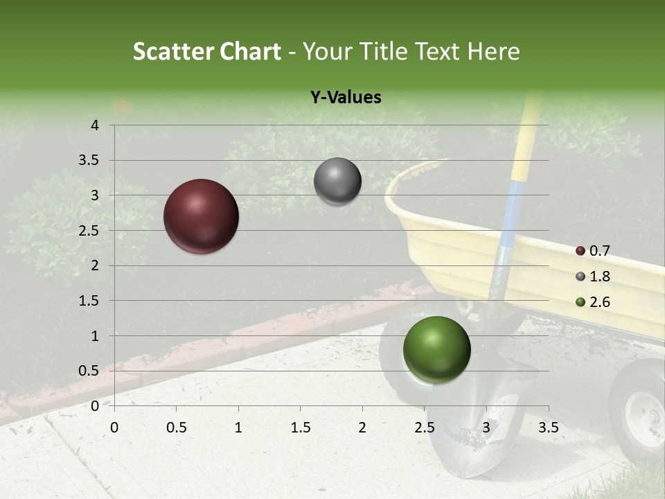 A Yellow Wheelbarrow With A Shovel On A Sidewalk PowerPoint Template
