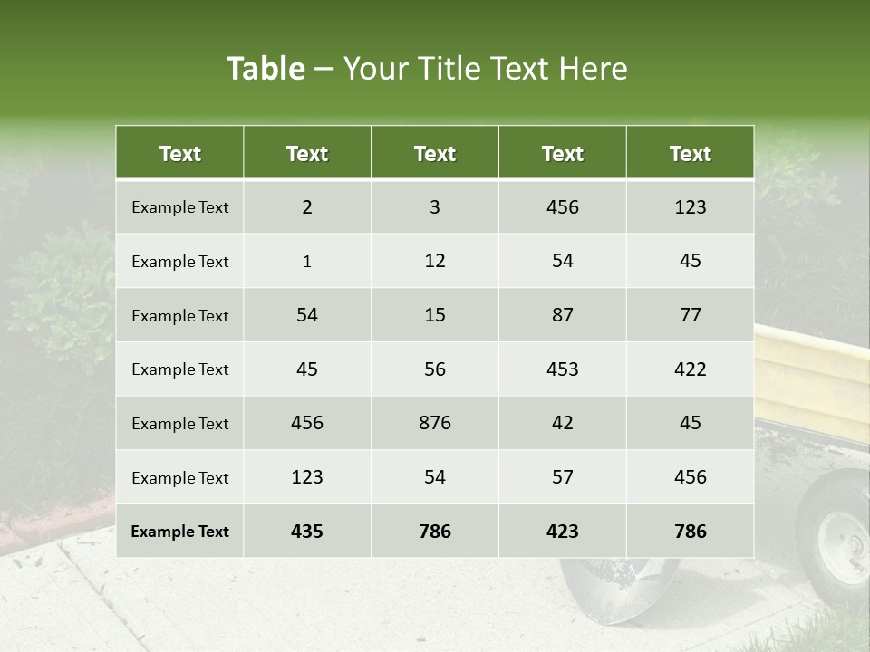 A Yellow Wheelbarrow With A Shovel On A Sidewalk PowerPoint Template