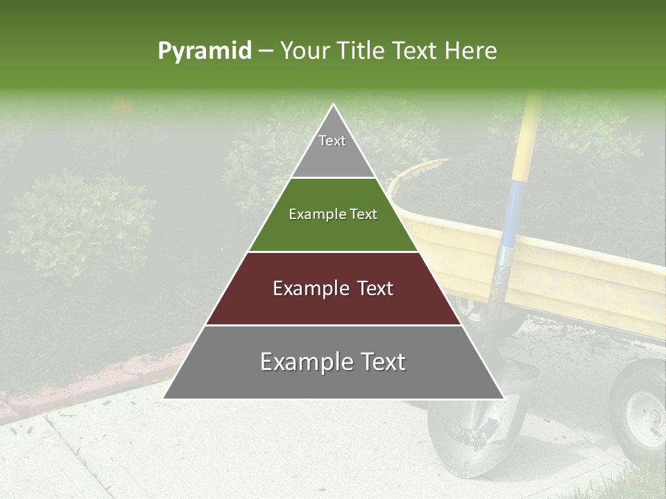 A Yellow Wheelbarrow With A Shovel On A Sidewalk PowerPoint Template