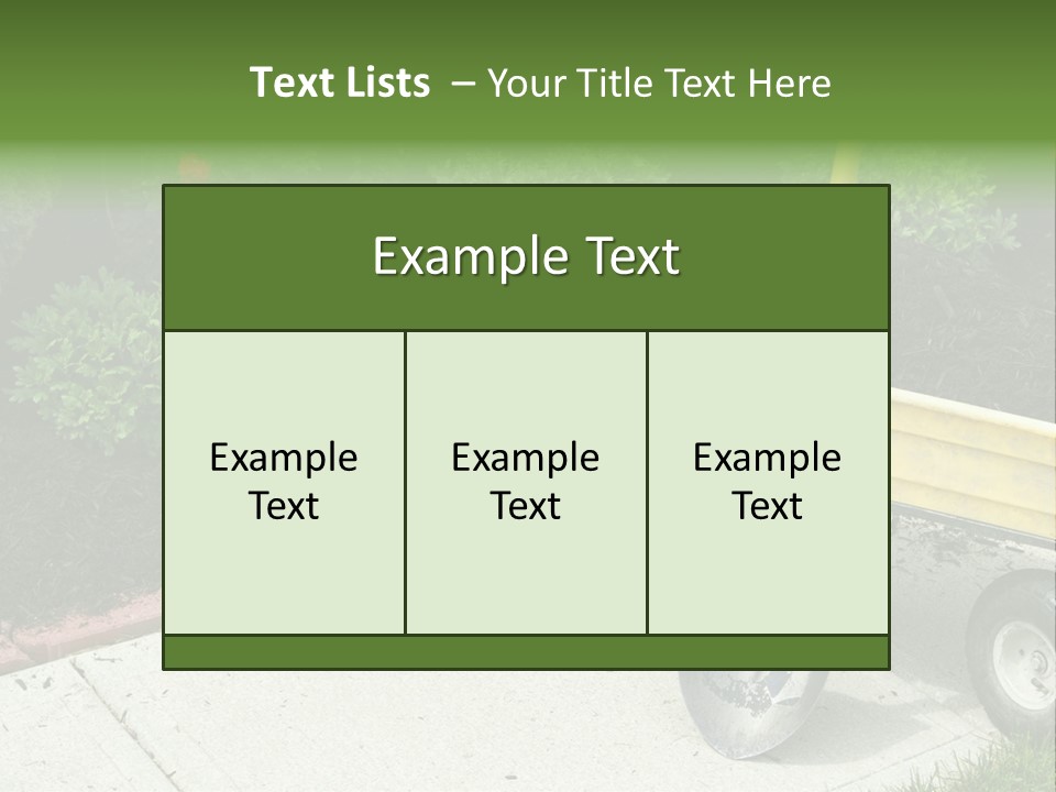 A Yellow Wheelbarrow With A Shovel On A Sidewalk PowerPoint Template