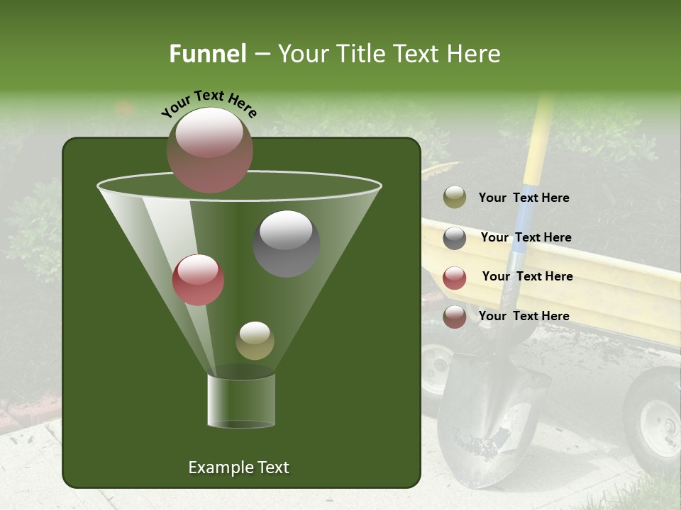 A Yellow Wheelbarrow With A Shovel On A Sidewalk PowerPoint Template