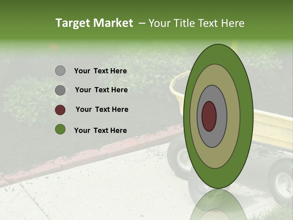 A Yellow Wheelbarrow With A Shovel On A Sidewalk PowerPoint Template