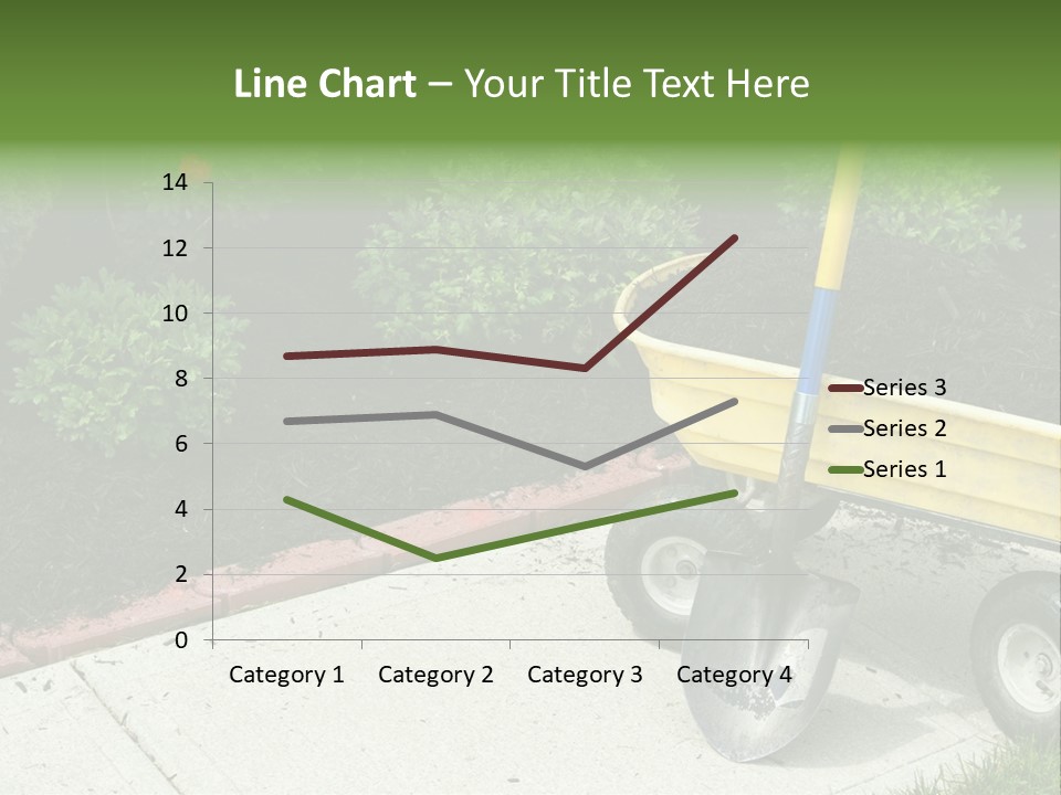 A Yellow Wheelbarrow With A Shovel On A Sidewalk PowerPoint Template