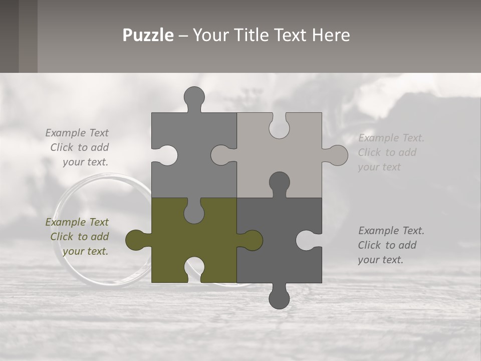 Two Wedding Rings Sitting On Top Of A Wooden Table PowerPoint Template