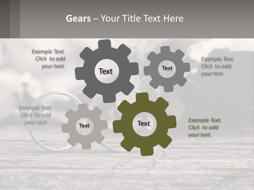 Two Wedding Rings Sitting On Top Of A Wooden Table PowerPoint Template