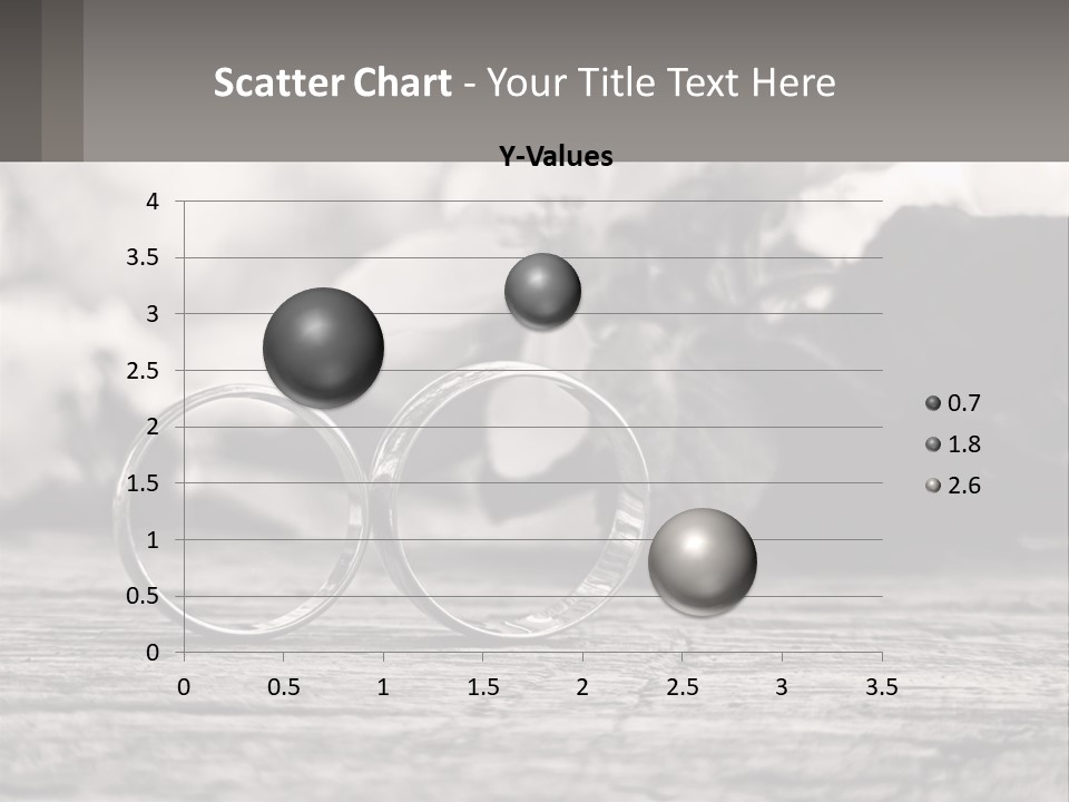 Two Wedding Rings Sitting On Top Of A Wooden Table PowerPoint Template