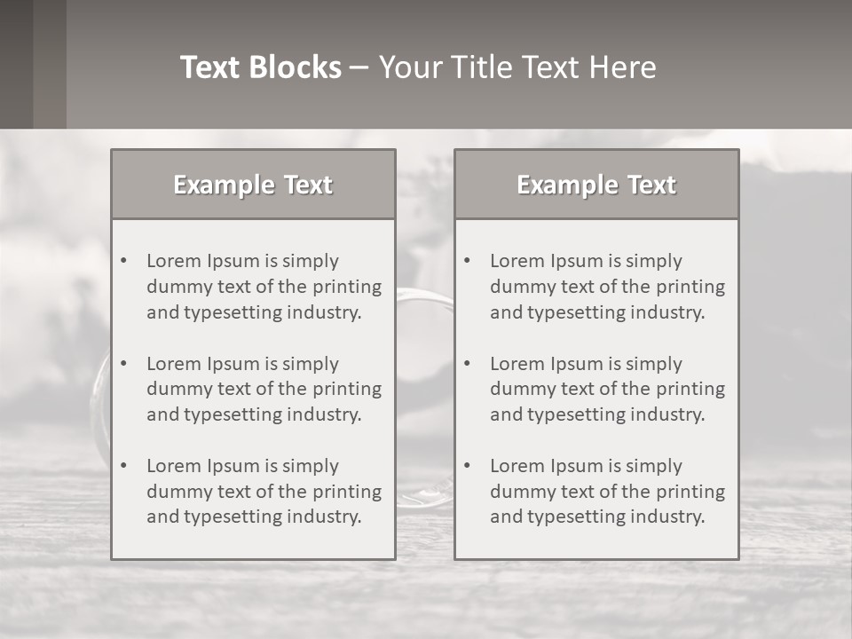 Two Wedding Rings Sitting On Top Of A Wooden Table PowerPoint Template