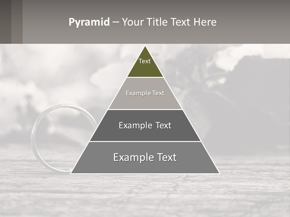 Two Wedding Rings Sitting On Top Of A Wooden Table PowerPoint Template