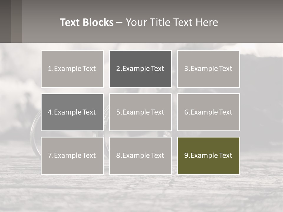 Two Wedding Rings Sitting On Top Of A Wooden Table PowerPoint Template