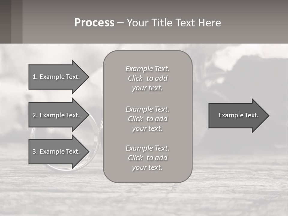 Two Wedding Rings Sitting On Top Of A Wooden Table PowerPoint Template
