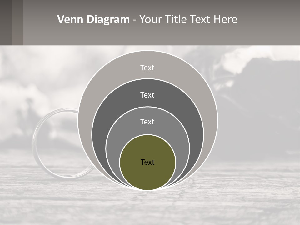 Two Wedding Rings Sitting On Top Of A Wooden Table PowerPoint Template