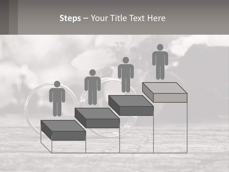 Two Wedding Rings Sitting On Top Of A Wooden Table PowerPoint Template